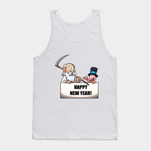 Father Time And New Year’s Baby With Sign Tank Top